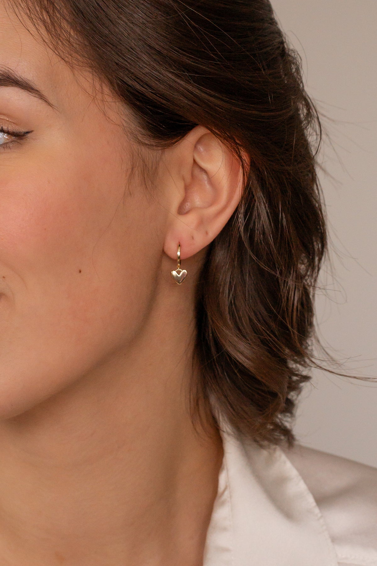 Heart Charm Hoops