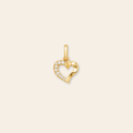 Solid Gold CZ Heart Pendant