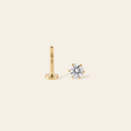 14k CZ Single Flatback Stud