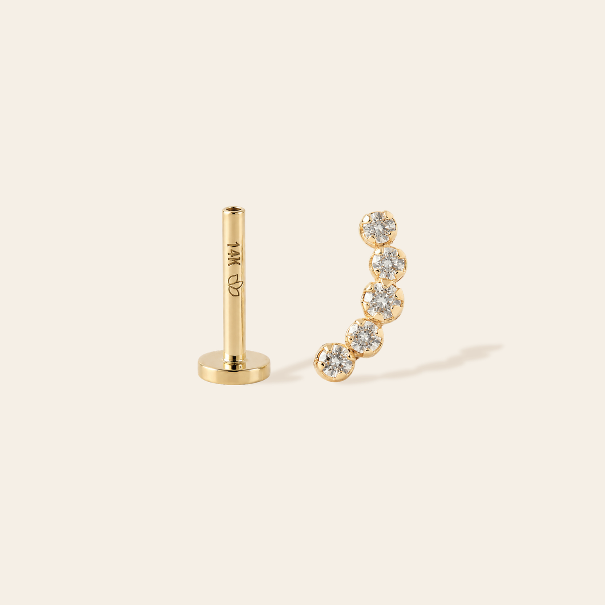 14k CZ Curve Flatback
