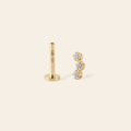 14k CZ Curve Flatback