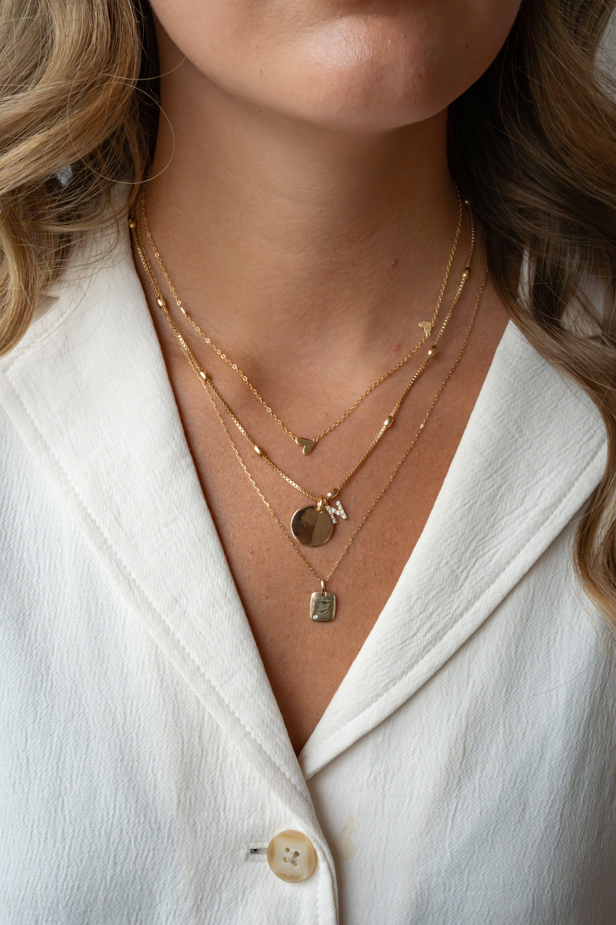 Solid Gold Tag CZ Pendant