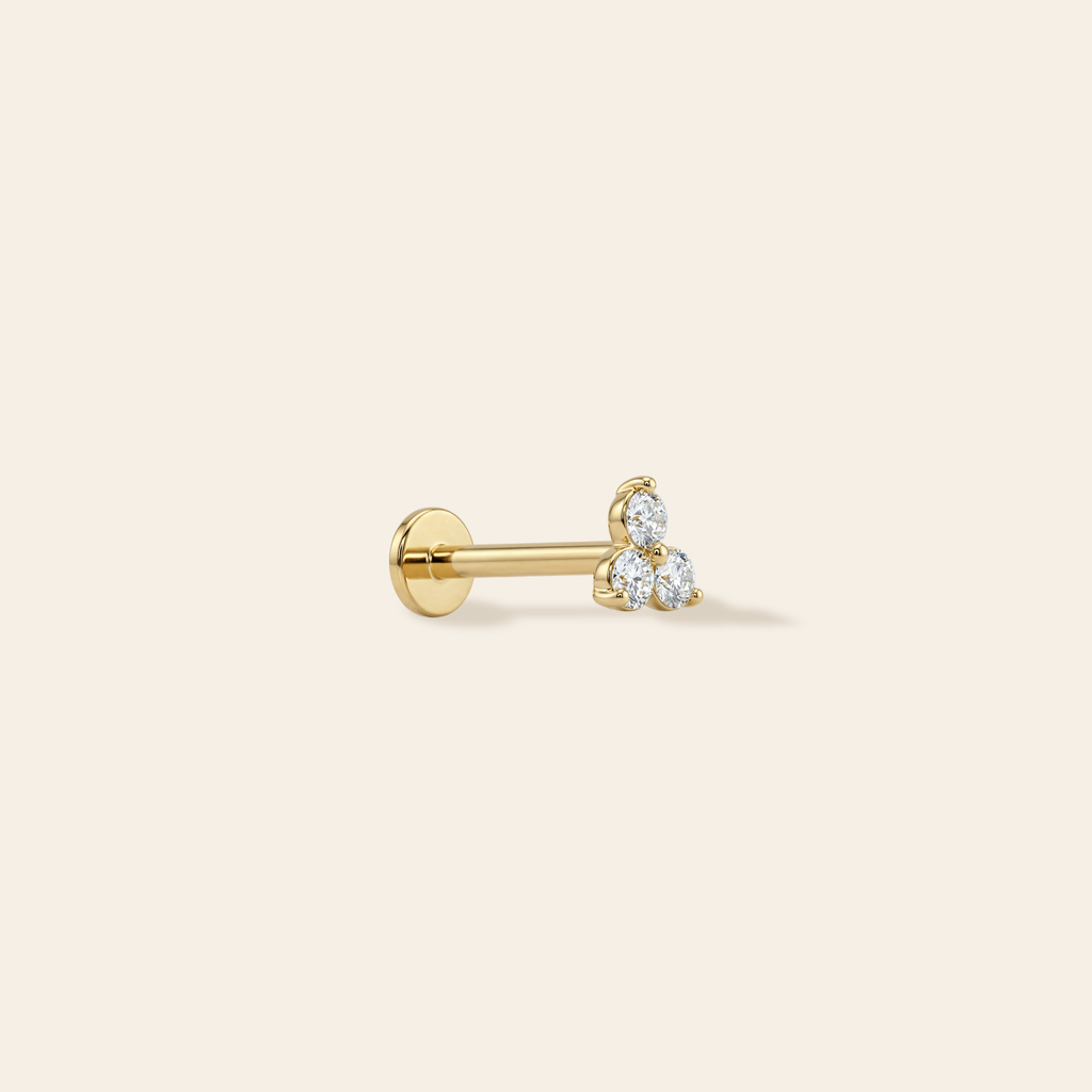 14k Fleur Flatback Stud