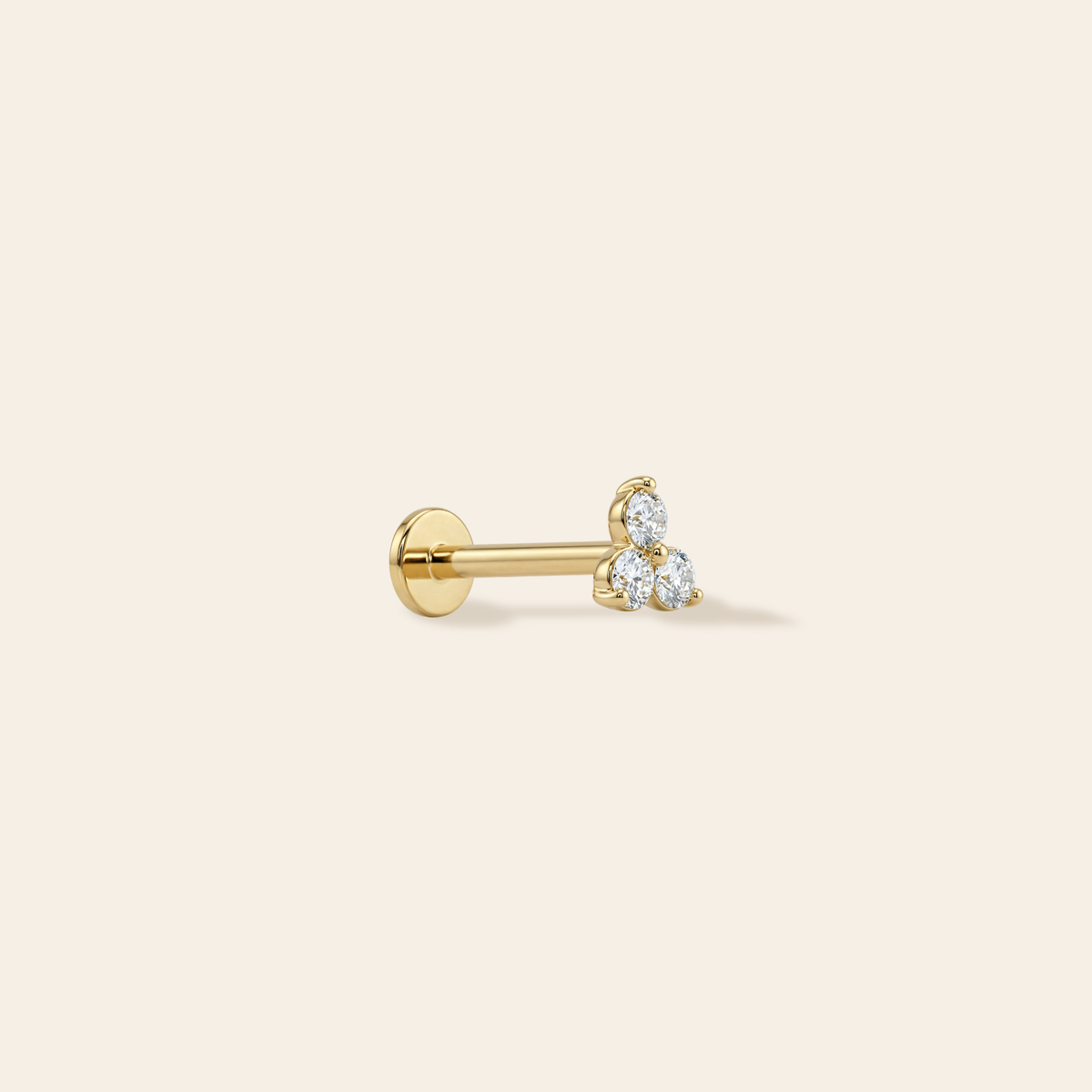 14k Fleur Flatback Stud