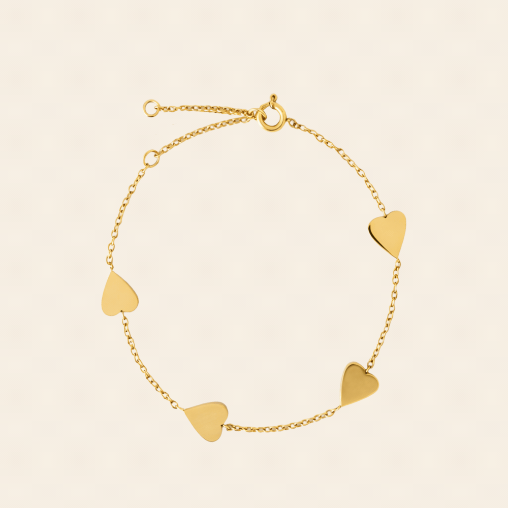 Personalized Multi Heart Bracelet