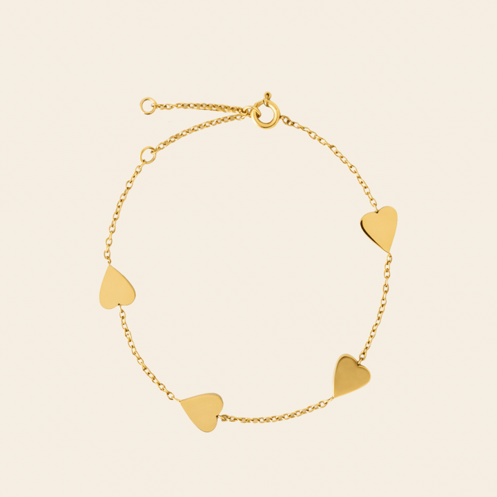 Personalized Multi Heart Bracelet