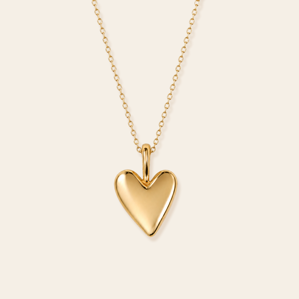 Solid Gold Organic Heart Pendant