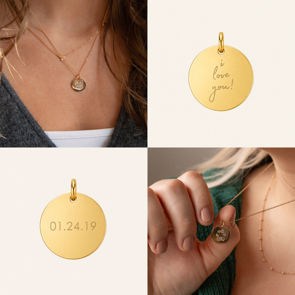 Personalized 15mm Disc Pendant