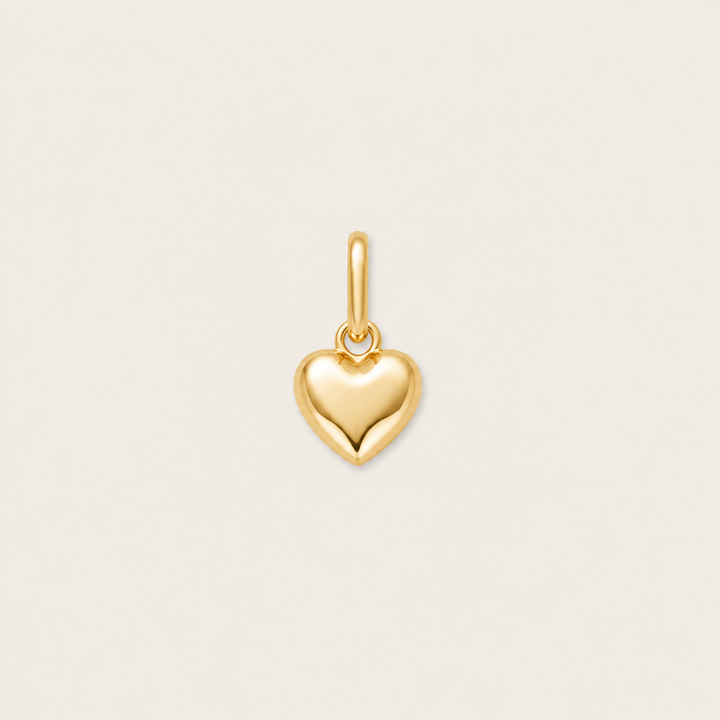 Solid Gold Bubble Heart Pendant