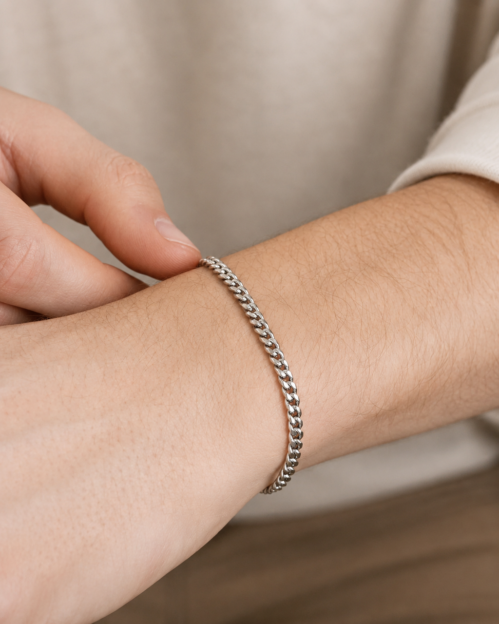 Unisex Cuban Bracelet 4mm