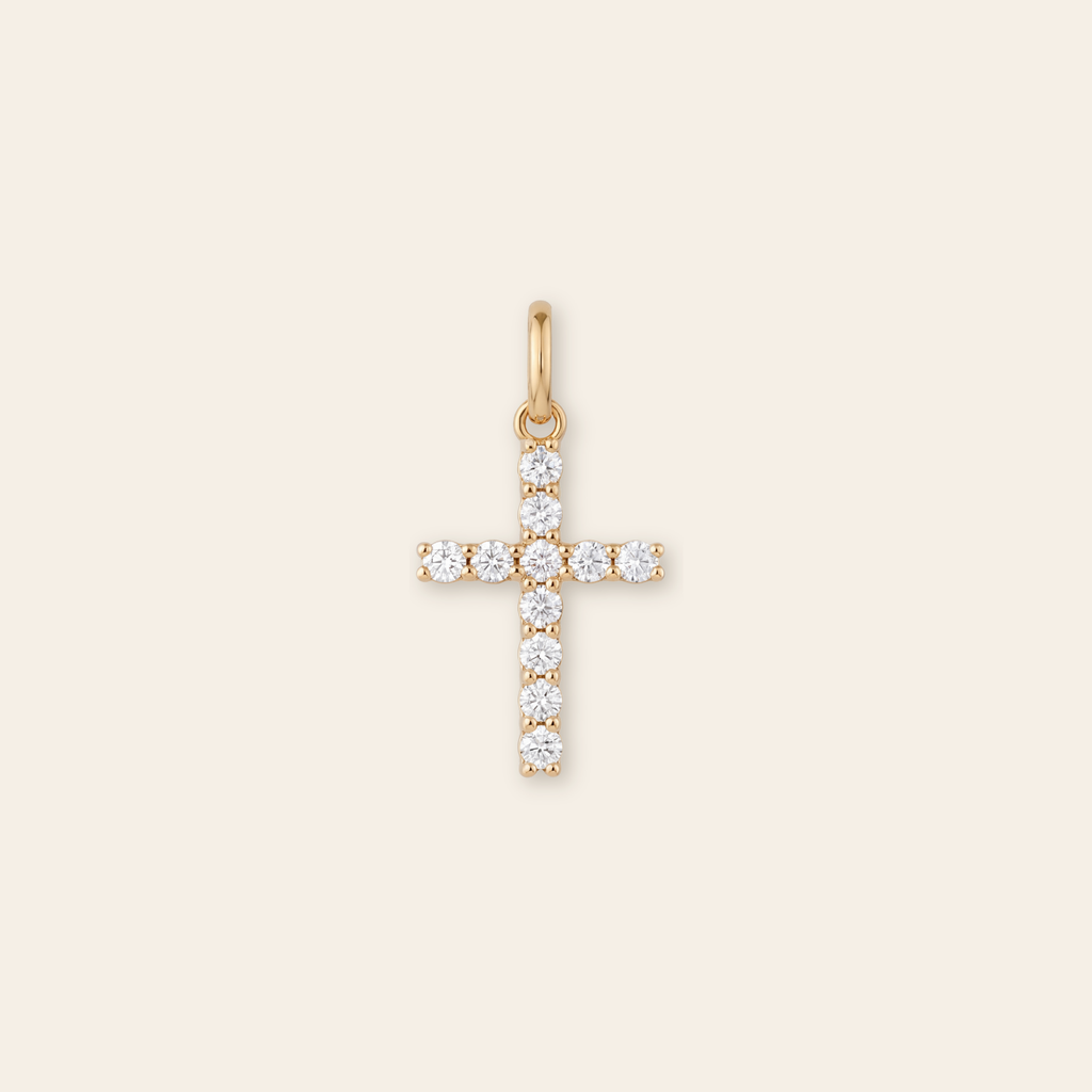 Waterproof CZ Cross Charm