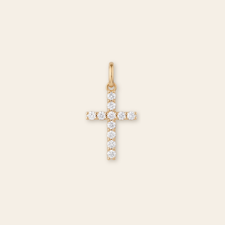 Waterproof CZ Cross Charm