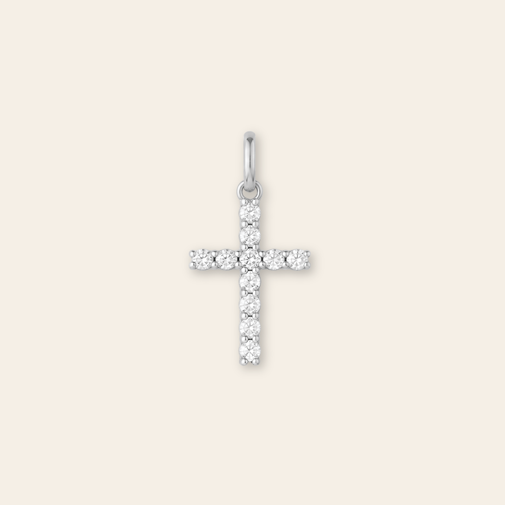 Waterproof CZ Cross Charm