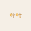 CZ Cross Flatback Studs