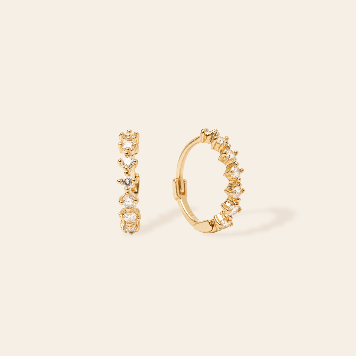 10k Solid Gold CZ Huggies