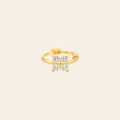 14k CZ Dainty Flower Helix Hoop