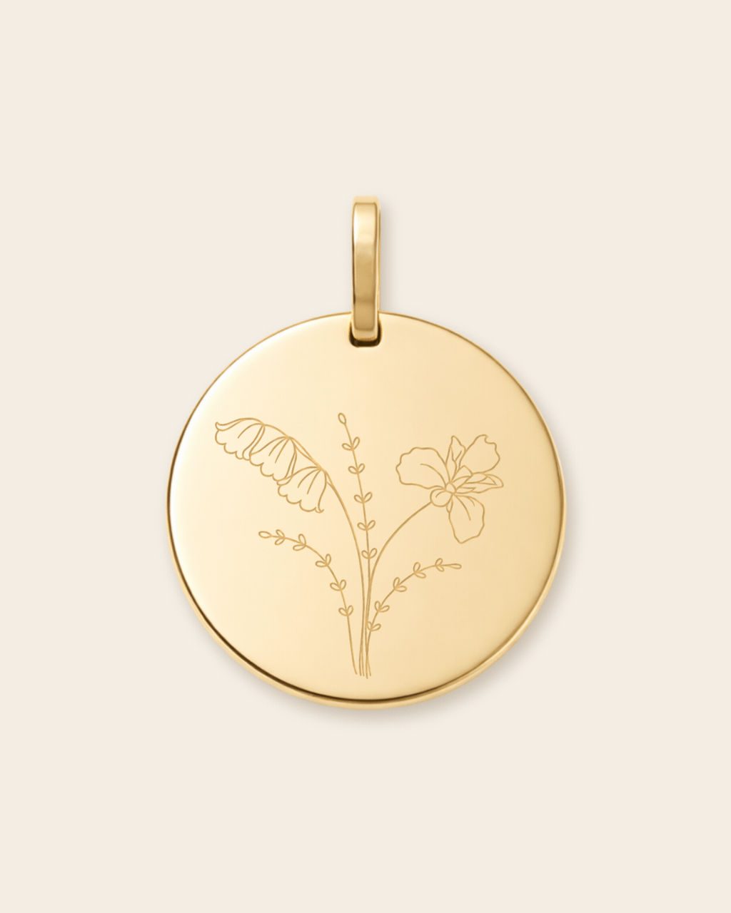 Personalized Birth Flower Bouquet Pendant