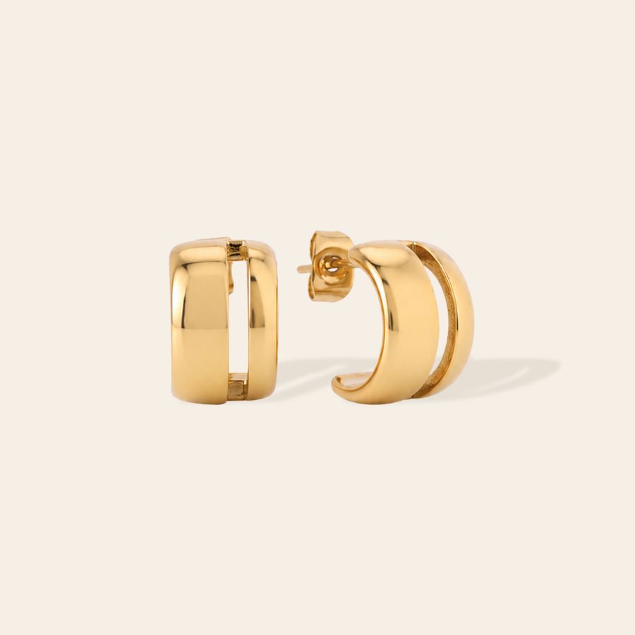 Dual Arc Hoop Studs