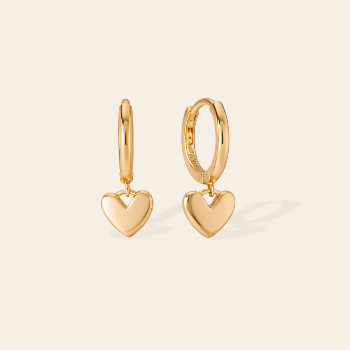 Heart Charm Hoops