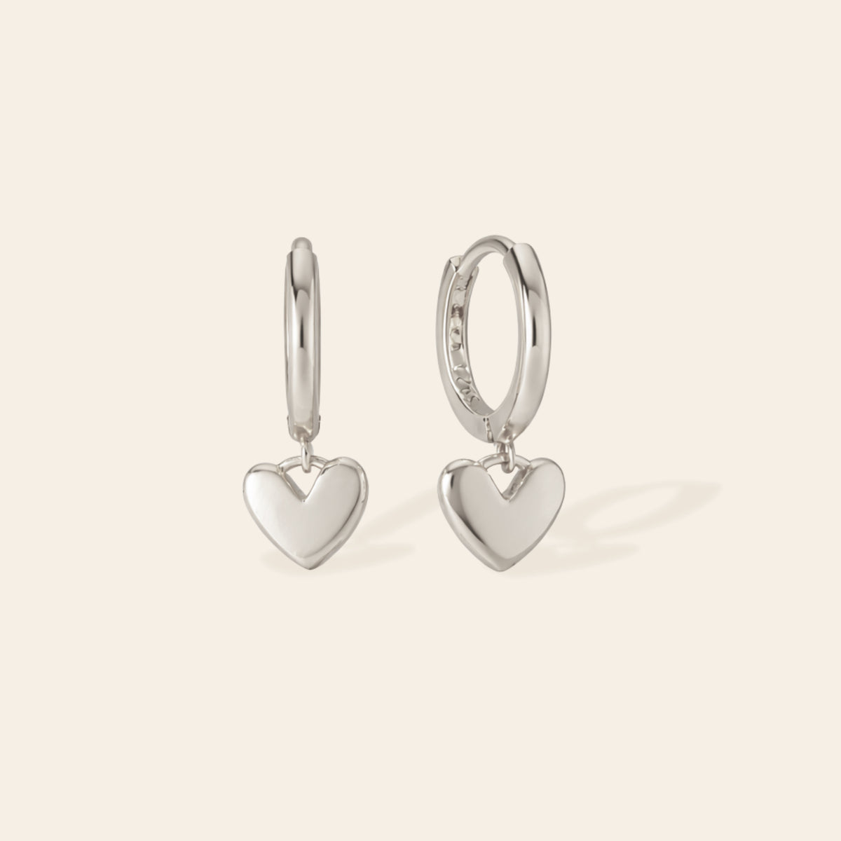 Heart Charm Hoops