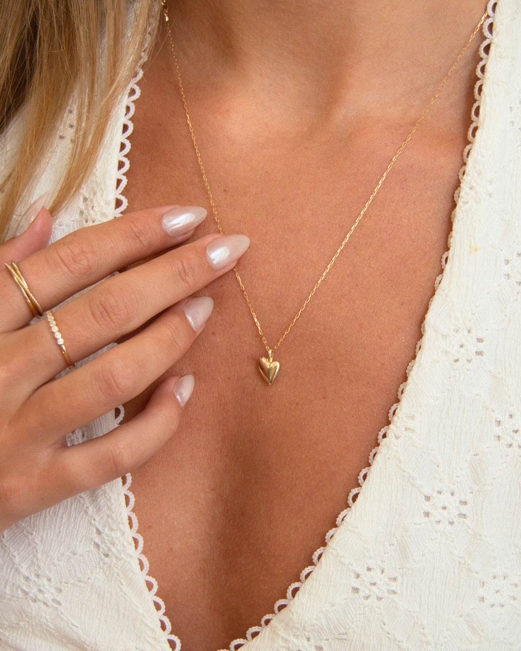 Solid Gold Organic Heart Pendant