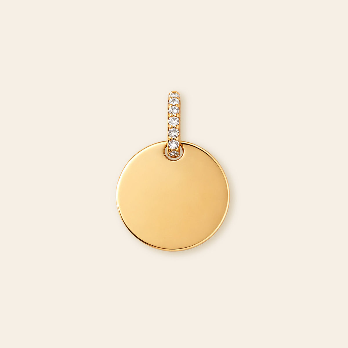 Pavé Round Disc Pendant