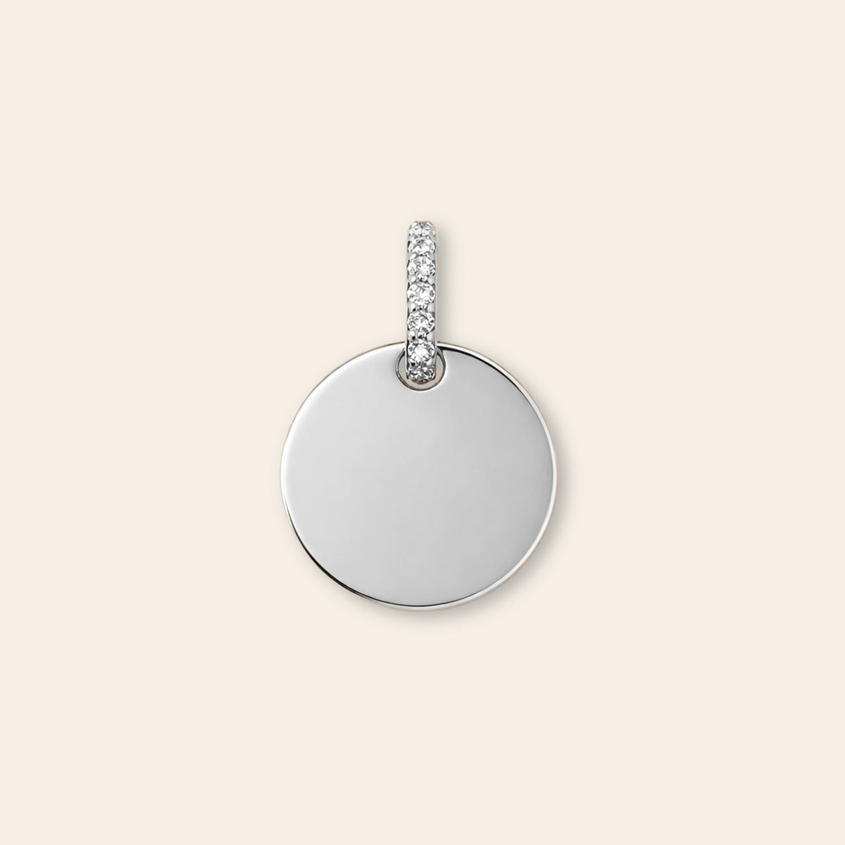 Pavé Round Disc Pendant