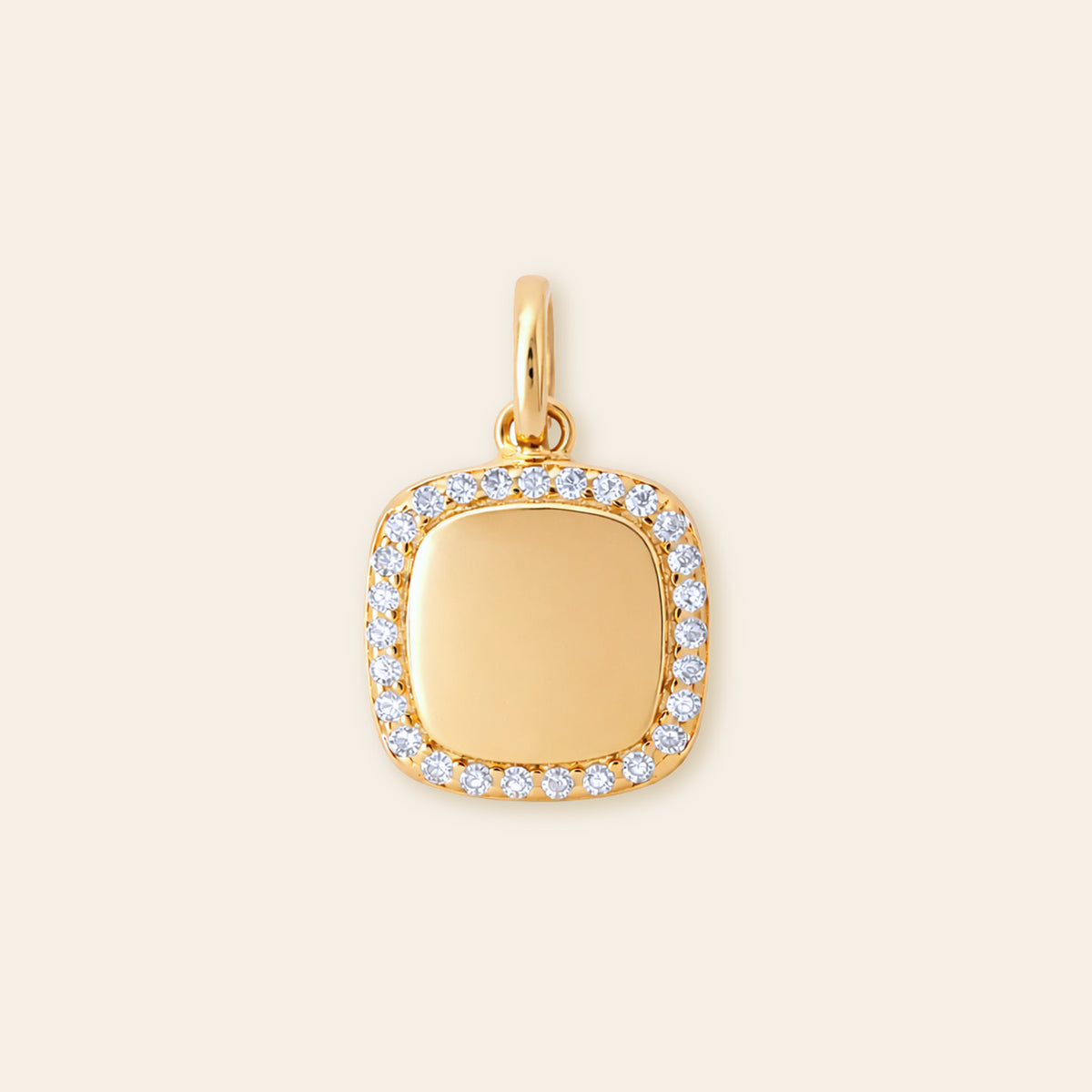Pavé Framed Square Pendant
