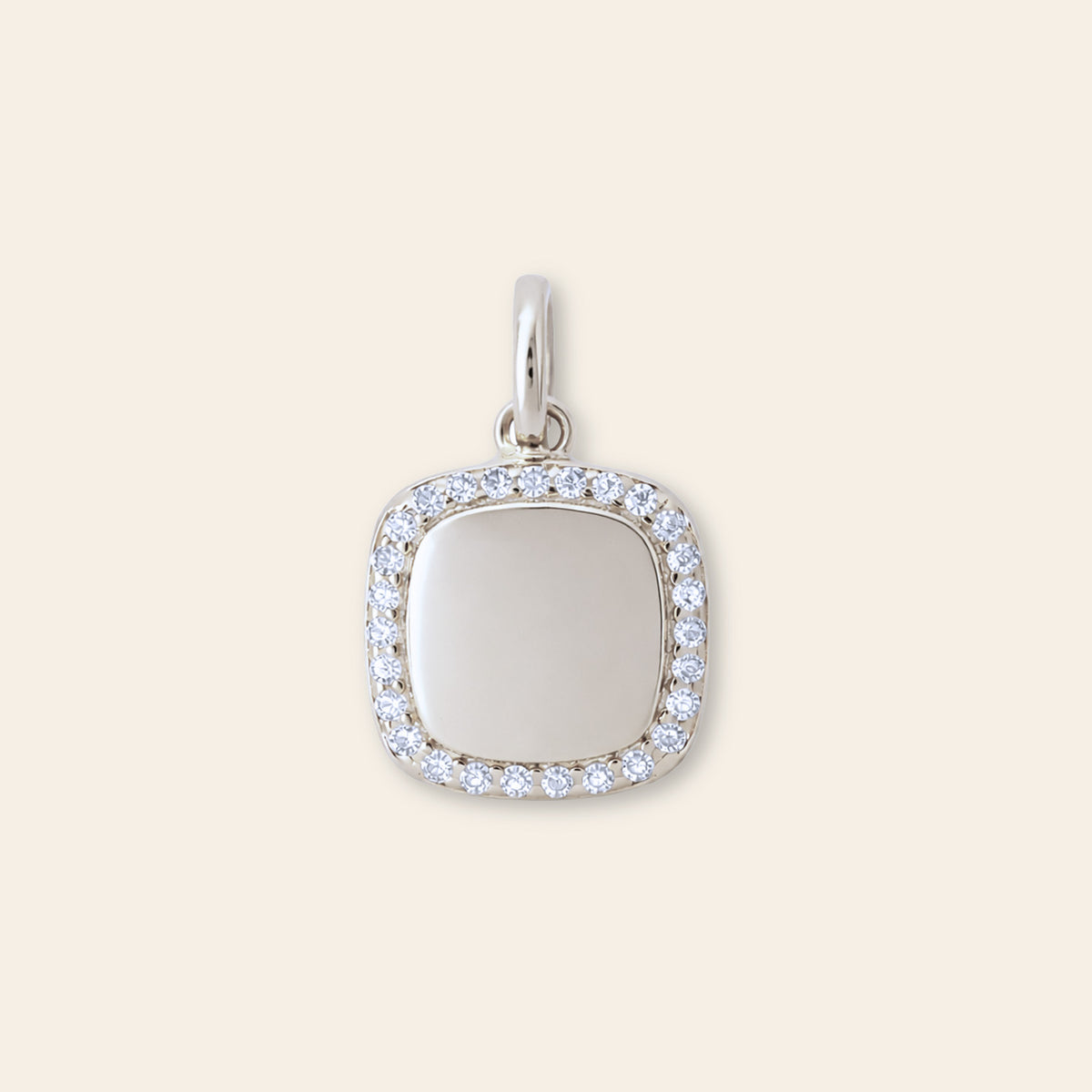 Pavé Framed Square Pendant