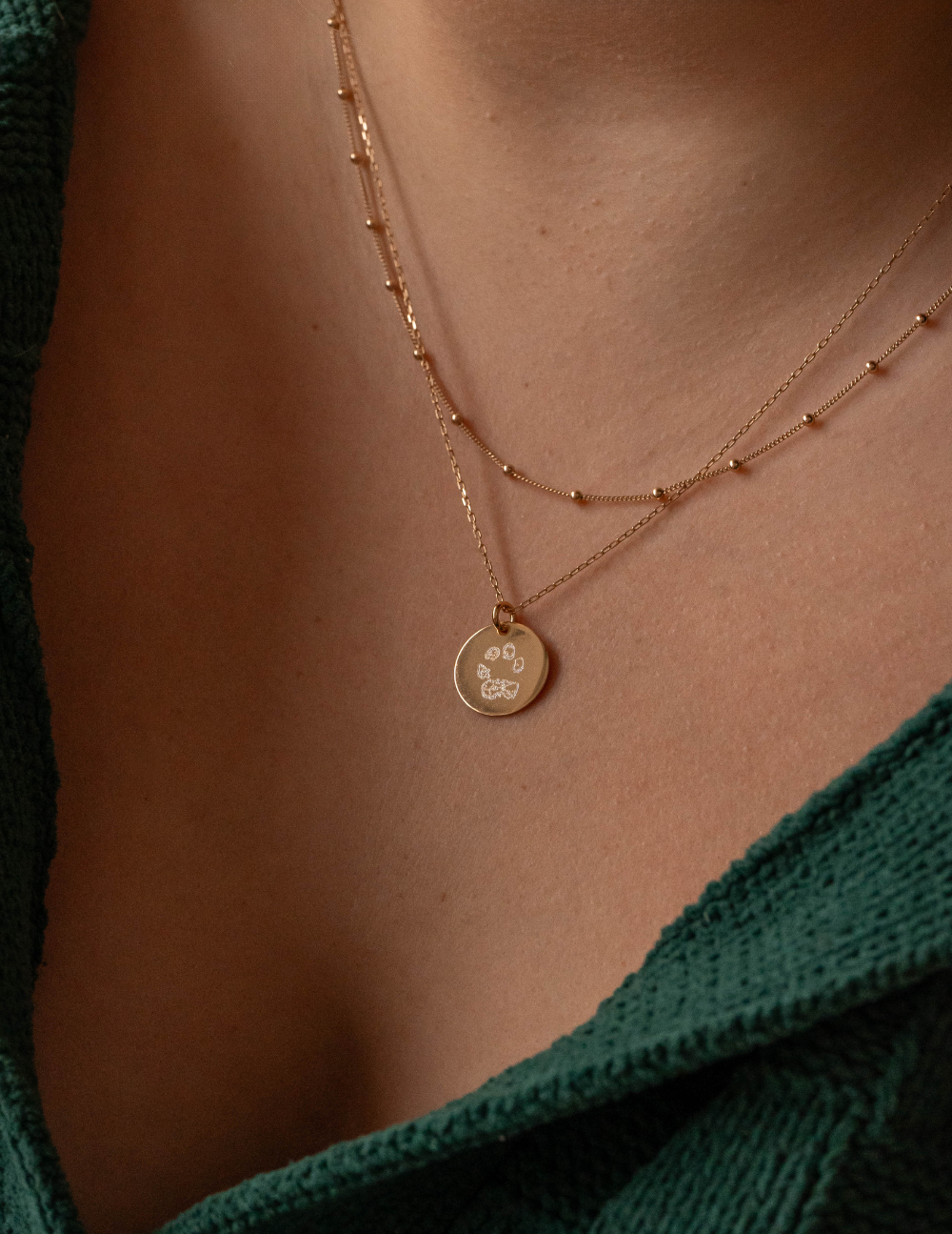 Personalized Paw & Nose Print Pendant