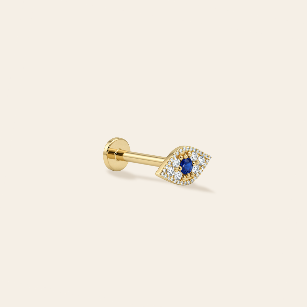 14k Protection Eye Flatback Stud