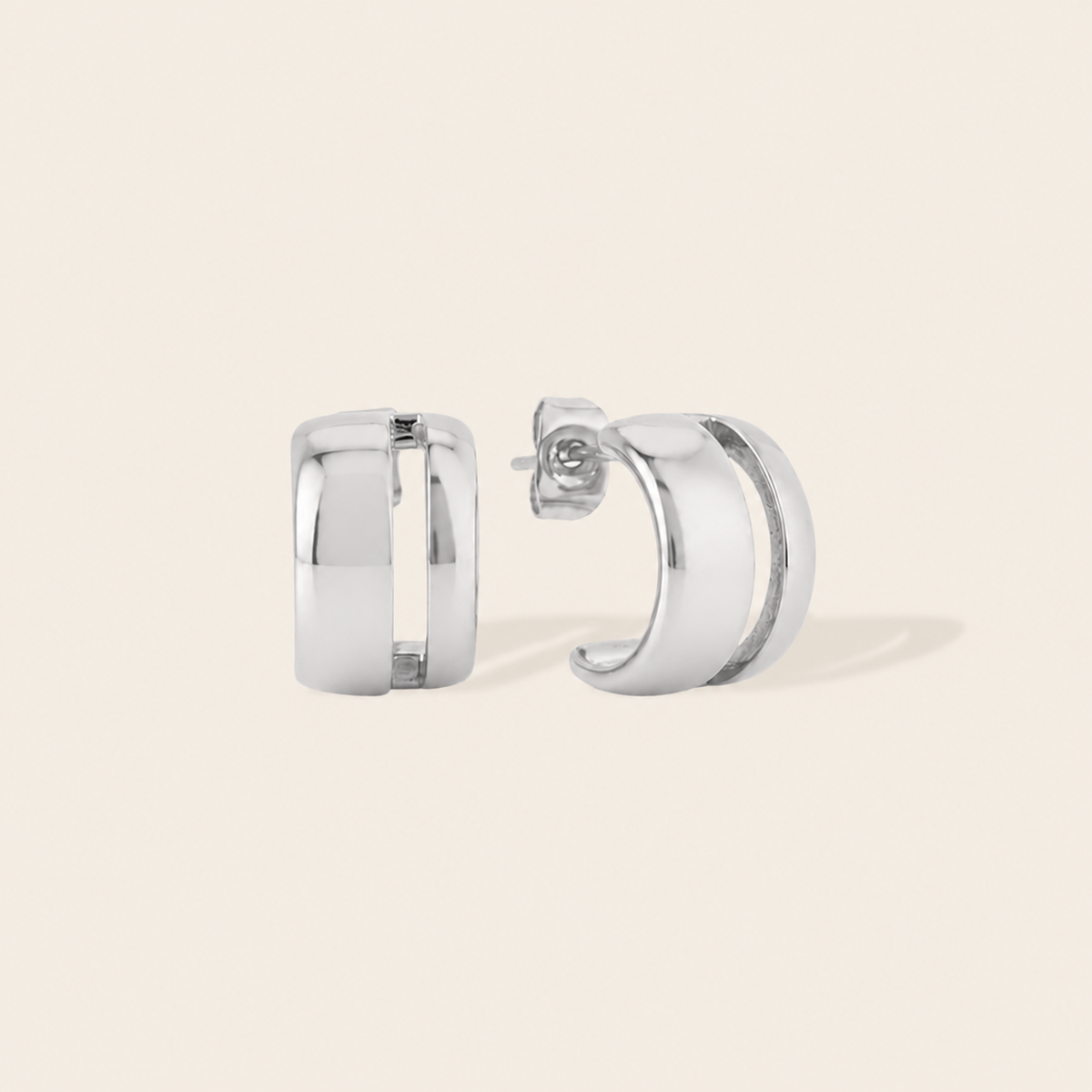 Dual Arc Hoop Studs